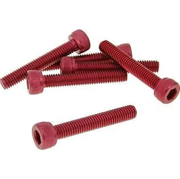 Spojovací materiál motoru Vparts Sada šroubů 6ks inbus červená - M5x30 VC21274