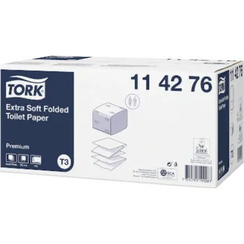 Toaletní papír Tork Folded Extra Soft toaletní skládaný papír Premium T3 (7560 útržků) 114276