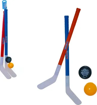 Hokejka Teddies Pozemní hokejka s florbalovým míčkem a pukem 72 cm