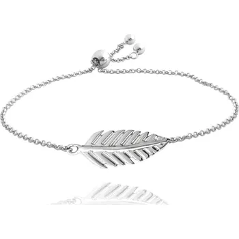 Náramek MINET stříbrný náramek PEŘÍČKO se stahovacím zapínáním JMAS5044SB16