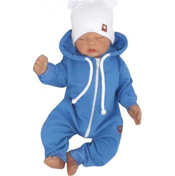 Dětský overall Z&Z Teplákový overal s kapucí modrý 56