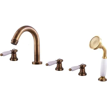 Vodovodní baterie Vanová baterie RAV SLEZÁK Morava se sprchovým setem stará mosaz MK562.0PSM