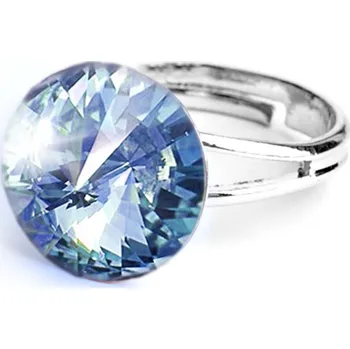 Prsten Prsten modrý Rivoli se Swarovski Elements Light Sapphire 12 mm