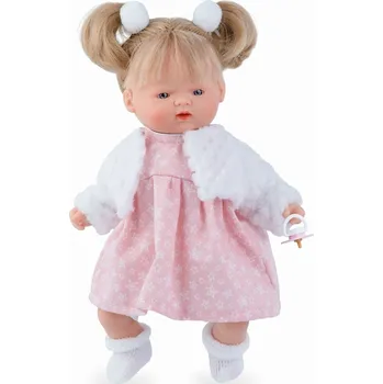 Panenka Realistická panenka - holčička - Márinka v růžových šatech od španělské firmy Marina & Pau (Suenecitos - 26 cm - balené v sáčku)