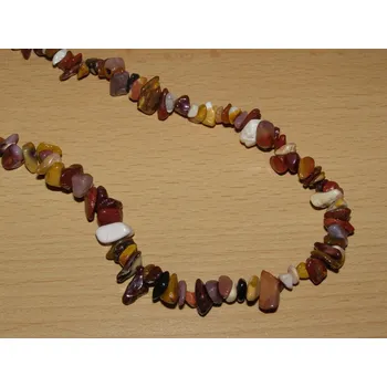Drahý kámen Jaspis mookait - Náhrdelník - tromlované kameny - kntr19