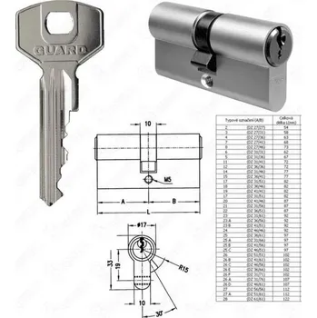 Vložka do dveří GUARD G330 NVL 41/46 Ni vložka cylindrická