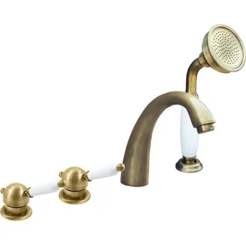 Vodovodní baterie Vanová baterie RAV SLEZÁK Labe se sprchovým setem stará mosaz L576.0PSM