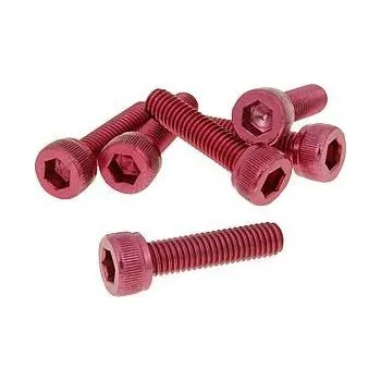 Spojovací materiál motoru Vparts Sada šroubů 6ks inbus červená - M5x20 VC21270