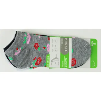 Dámské ponožky PESAIL Dámské kotníkové bavlněné ponožky růže 3 páry Velikost: 35- 38