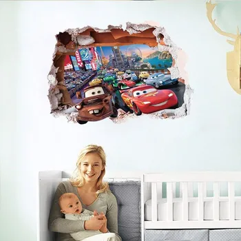 Samolepící dekorace Samolepka na zeď "Auta 2" 70x50 cm