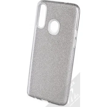 Pouzdro na mobilní telefon 1Mcz Shining TPU třpytivý ochranný kryt pro Samsung Galaxy A20s stříbrná (silver)