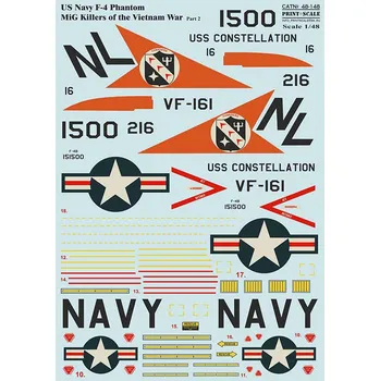 Plastikový model 1/48 US NAVY F-4 Phantom Vietnam II. (wet decals)