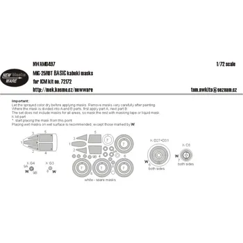 Plastikový model 1/72 Mask MiG-25RBT BASIC (ICM 72172)