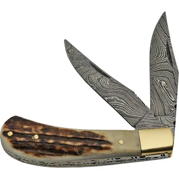 lovecký nůž Zavírací Damaškový Nůž Trapper Stag