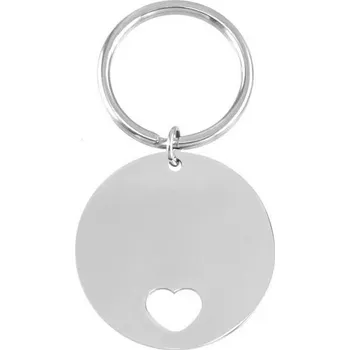Šperk Ocelový přívěsek na klíče - destička se srdíčkem
