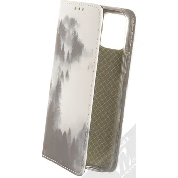 Pouzdro na mobilní telefon 1Mcz Trendy Book Temný les v mlze 2 flipové pouzdro pro Apple iPhone 12, iPhone 12 Pro bílá (white)