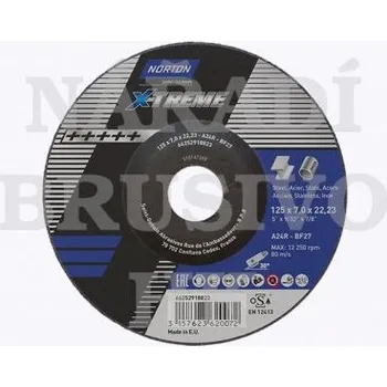 Příslušenství k nářadí Norton Brusný kotouč 125x4x22,23 A24R X-TREME 3157623632242
