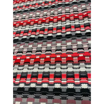 látky a metrový textil, Barva Červená, Materiál 98% Polyester 2% Lycra