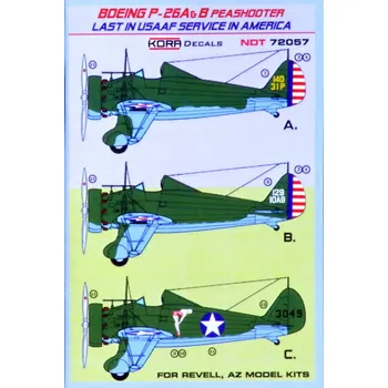 Plastikový model 1/72 Decals P-26A/B Peashooter Last USAAF Service