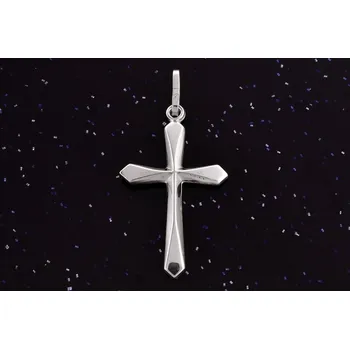 Přívěsek Zlatý přívěsek kříž P069, bílé Au 585/1000 14kt, 0,48g (14kt,váha 0,5g)