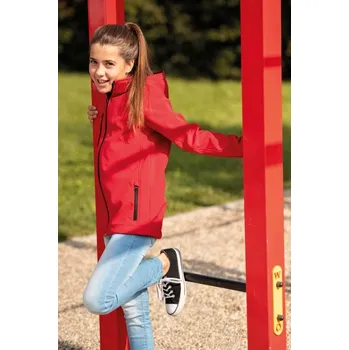 Chlapecká bunda Adler Dětská JEDNOBAREVNÁ softshellová bunda - ČERVENÁ velikost/rozměry: 134/8 let