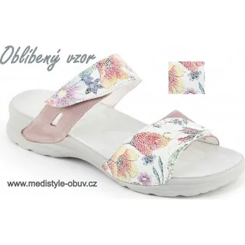 Dámská zdravotní obuv MEDISTYLE DANA LD-T15/1K pantofel růžový potisk, růžová - 38