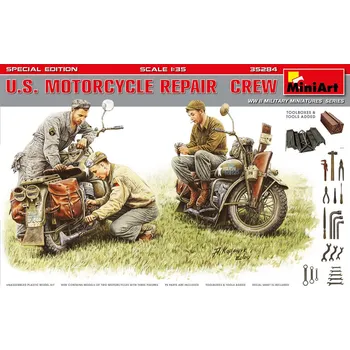 Plastikový model 1/35 U.S. Motorcycles & Repair Crew (Special Ed.)