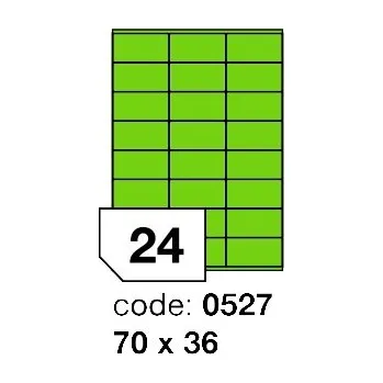 Samolepící etiketa Samolepící etikety Rayfilm Office 70x36 mm 100 archů, fluo zelená, R0130.0527