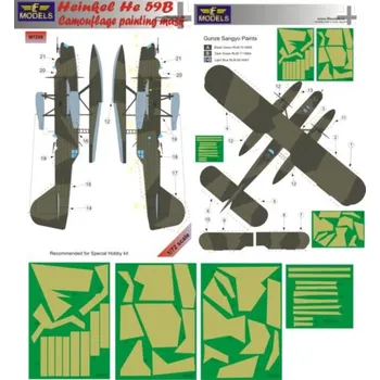 Plastikový model 1/72 Mask Heinkel He 59B Camouflage painting