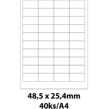 Speciální papír Print etikety Emy 48,5x25,4 mm, 40ks/arch, 100 archů, samolepící