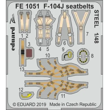 Plastikový model 1/48 F-104J seatbelts STEEL (KIN)