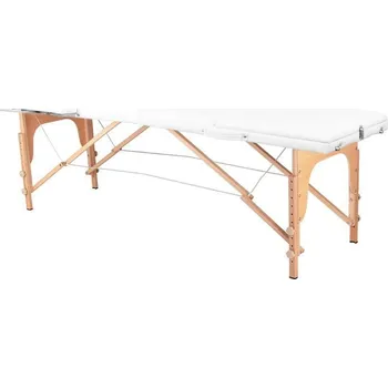 Masážní stůl Skládací masážní stůl WOOD KOMFORT 3 SEGMENT - bílý