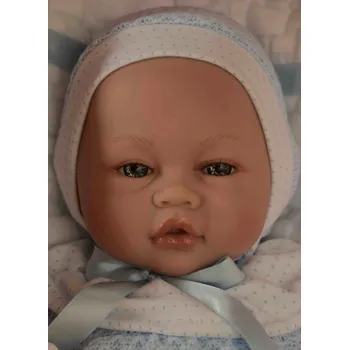 Panenka Chlapeček Iker na modrém polštáři od firmy Guca (Realistické miminko ze Španělska)