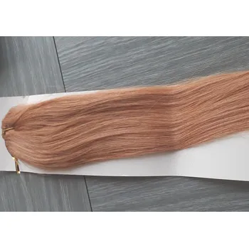 Příčesek CLIP IN 7pásů KAŠTANOVÁ, 80g, 45cm, 100% lidské vlasy