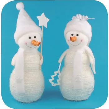 Bytová dekorace Anděl Přerov Sněhulák bílý na postavení 23 cm