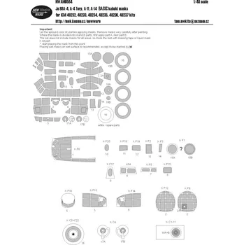 Plastikový model 1/48 Mask Ju-88A-4/A-4 Torp/A-11/A-14 BASIC (ICM)