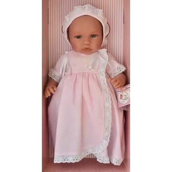 Panenka Realistické miminko - LEA v dlouhých šatech - od firmy ASIVIL ze Španělska (Velikost 46 cm)