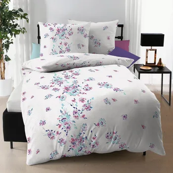 Povlečení Kaeppel | Krepové povlečení Blossom tyrkysové, 140x200, 70x90