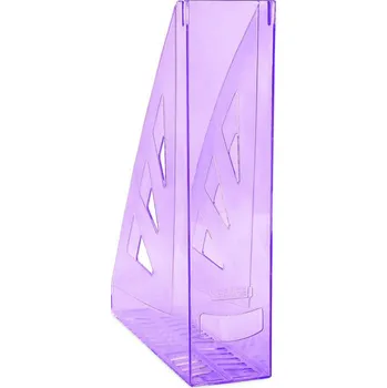 Stojan na časopisy Office A4, 70 mm, transparentní fialový
