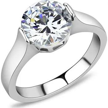 Prsten Šperky4U Ocelový prsten se zirkonem - velikost 50 - AL-0056-50