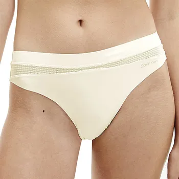 Kalhotky Calvin Klein tanga QF6047E smetanová - Smetanová / M