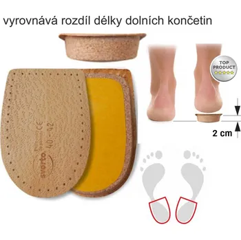 Vložka do bot SVORTO Podpatěnka korekční 2cm 017 vel.33-46, --- - 40-42
