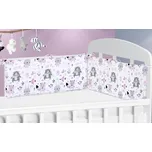 Mantinel do dětské postýlky 60x28 cm zvířátka - růžová