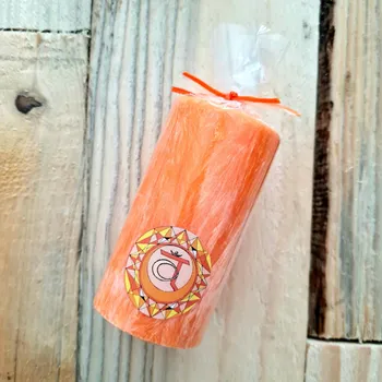Svíčka Supeko čakrová svíčka oranžová Svádhišthána 5x9 cm