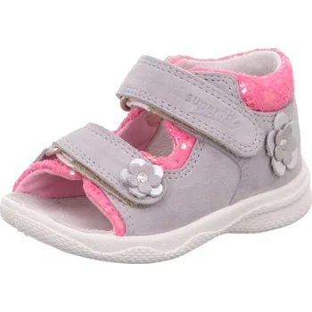 Dětská sportovní obuv šedo-růžové kožené sandálky Superfit