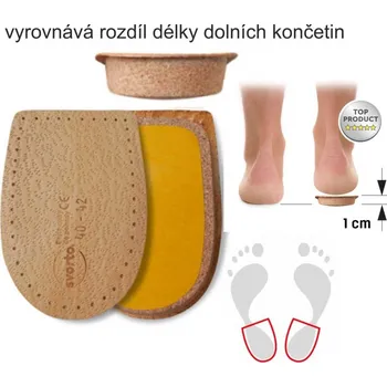 Vložka do bot SVORTO Podpatěnka korekční 1cm 017 vel.33-46, --- - 33-36