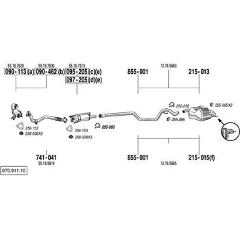 Zadní díl výfuku zadní díl chrom konc. Bosal 215-015