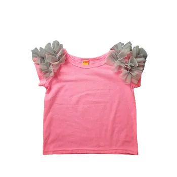 QBA kids Dívčí triko s volánem 2133 neon Rozměr: 86