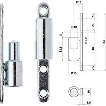 Renovační závěs Ø 10/15mm, bílý pozink, 80146