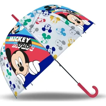 Deštník EUROSWAN Vystřelovací průhledný deštník Mickey POE, průměr 70 cm
